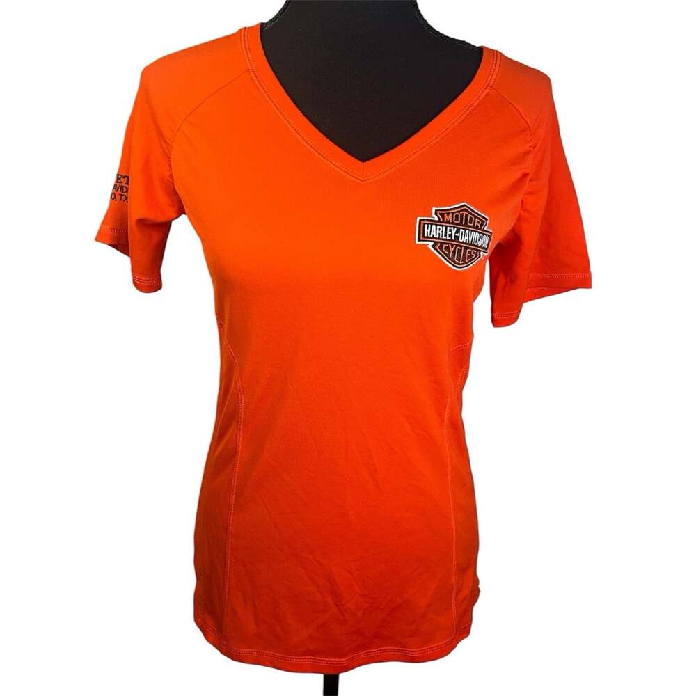 Harley Davidson Shirt Wms Sz S Motorcycle V Neck Athletic Fit Barnett El Paso TX